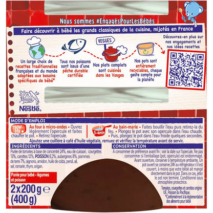 Plat Bébé Dés 12 Mois Poisson à la Provençale P'tite Recette NESTLE