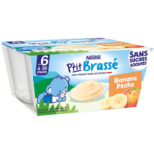 Dessert Bébé Dès 6 Mois, Banane Pêche P'TIT BRASSE