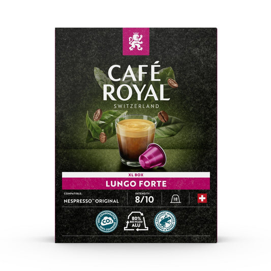 Café Capsules Compatibles Nespresso Lungo Forte N°8 CAFE ROYAL