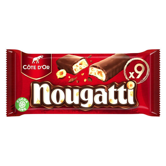 Barres Chocolatées Lait Nougat COTE D'OR Les 9 barres de 30 g
