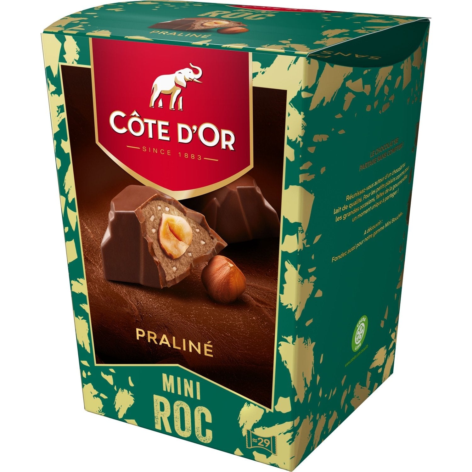 Bouchées de Chocolat Praliné avec Noisettes Mini Roc COTE D'OR - Gamme de Noël 2025 La boîte de 279 g