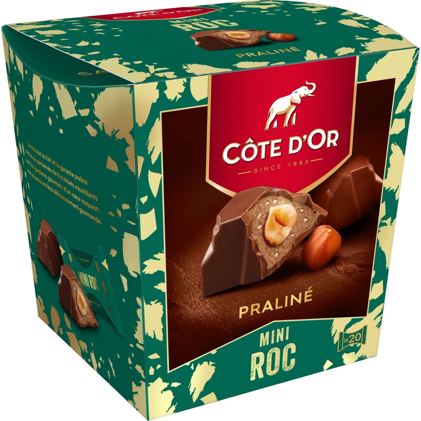 Bouchées de Chocolat Praliné avec Noisette Mini Roc COTE D'OR - Gamme de Noël 2025 La boîte de 195 g