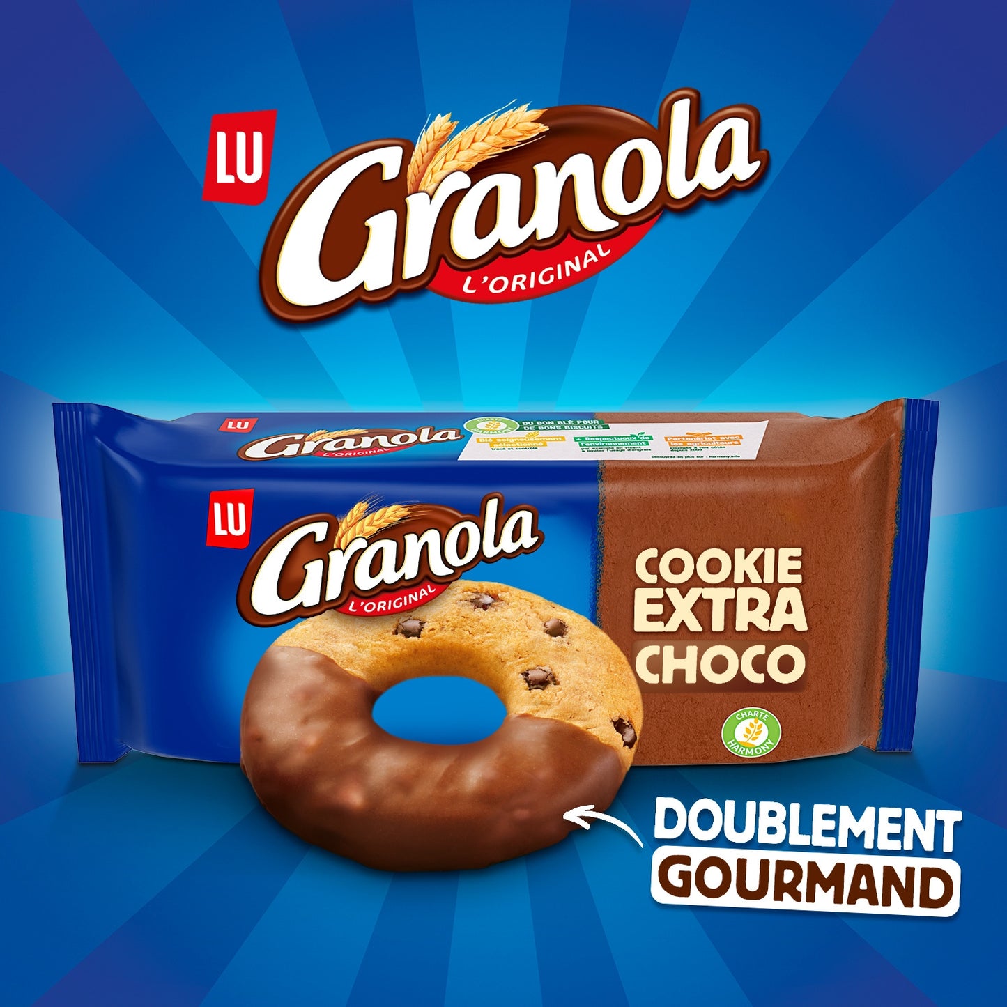 Cookies Extra Choco et Pépites de Chocolat Granola LU