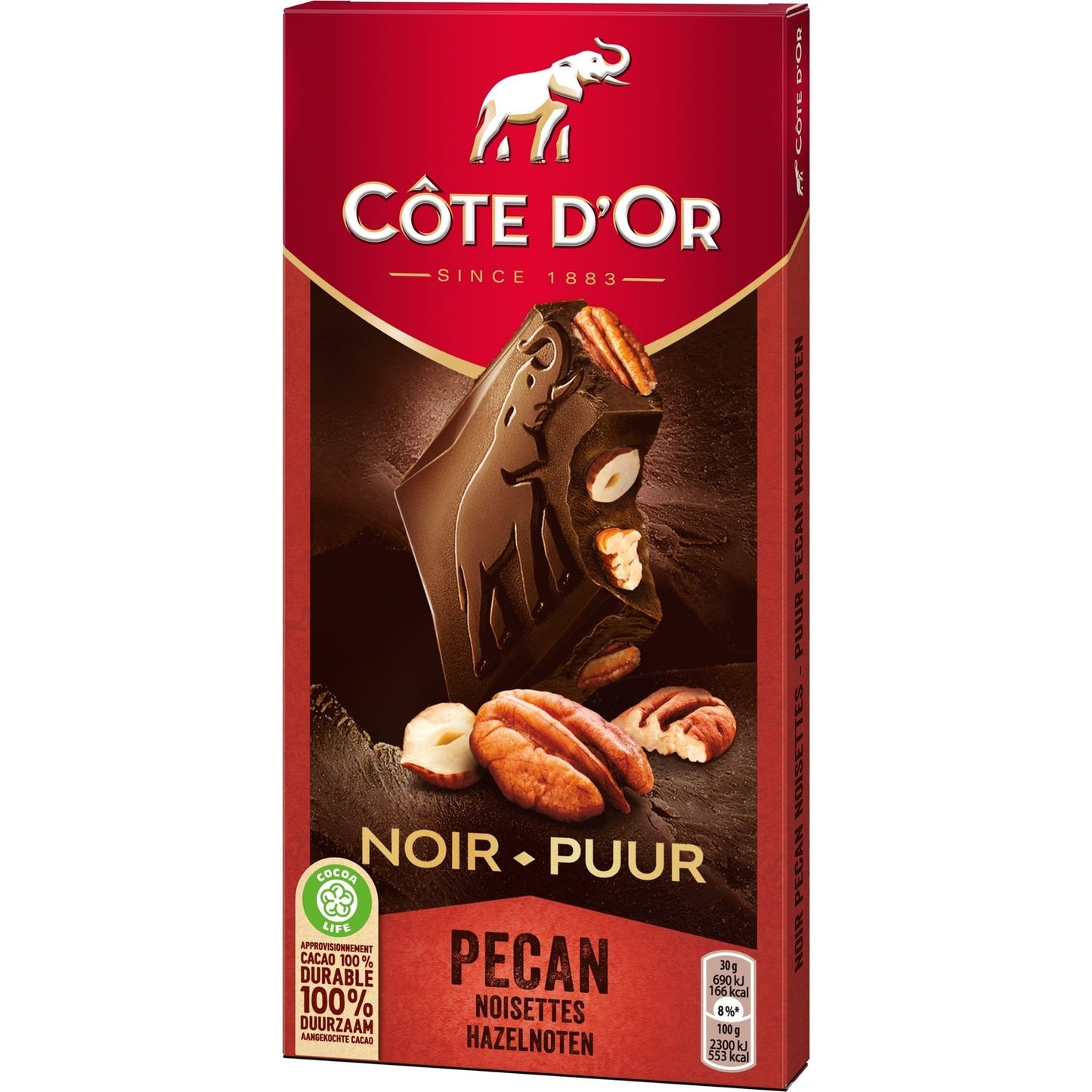 COTE D'OR Dunkle Schokoladentafel mit Haselnüssen und Pekannüssen