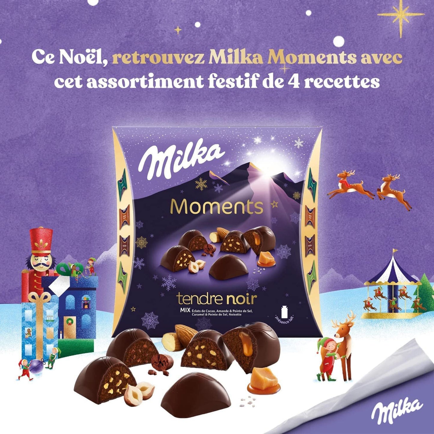 Sortiment dunkler Schokoladenmomente Zart Dunkel MILKA