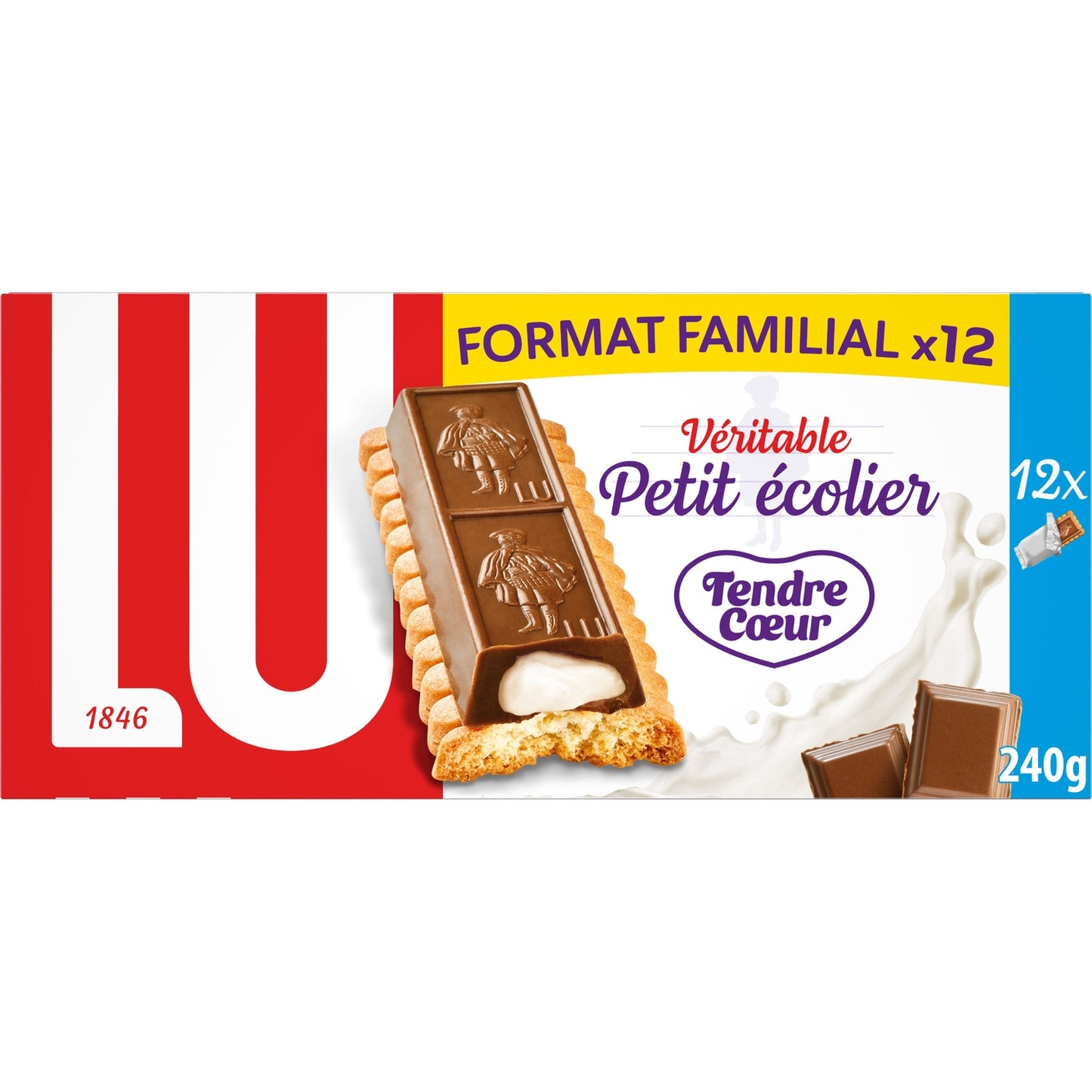 Biscuits Barre Nappés de Chocolat au lait Tendre PETIT ECOLIER 