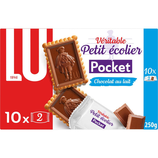 Petit Beurre Biscuits Coated with Milk Chocolate Pocket Petit Ecolier LU