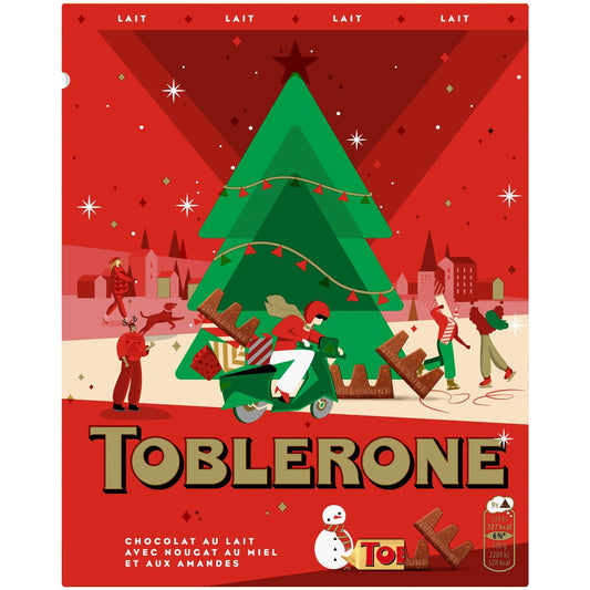 Mini barres de chocolat Lait avec Nougat, Miel et Amandes TOBLERONE - Gamme de Noël 2025 La boîte de 280 g