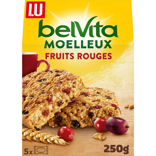 Biscuits Petit Déjeuner Moelleux aux Fruits Rouges Belvita LU