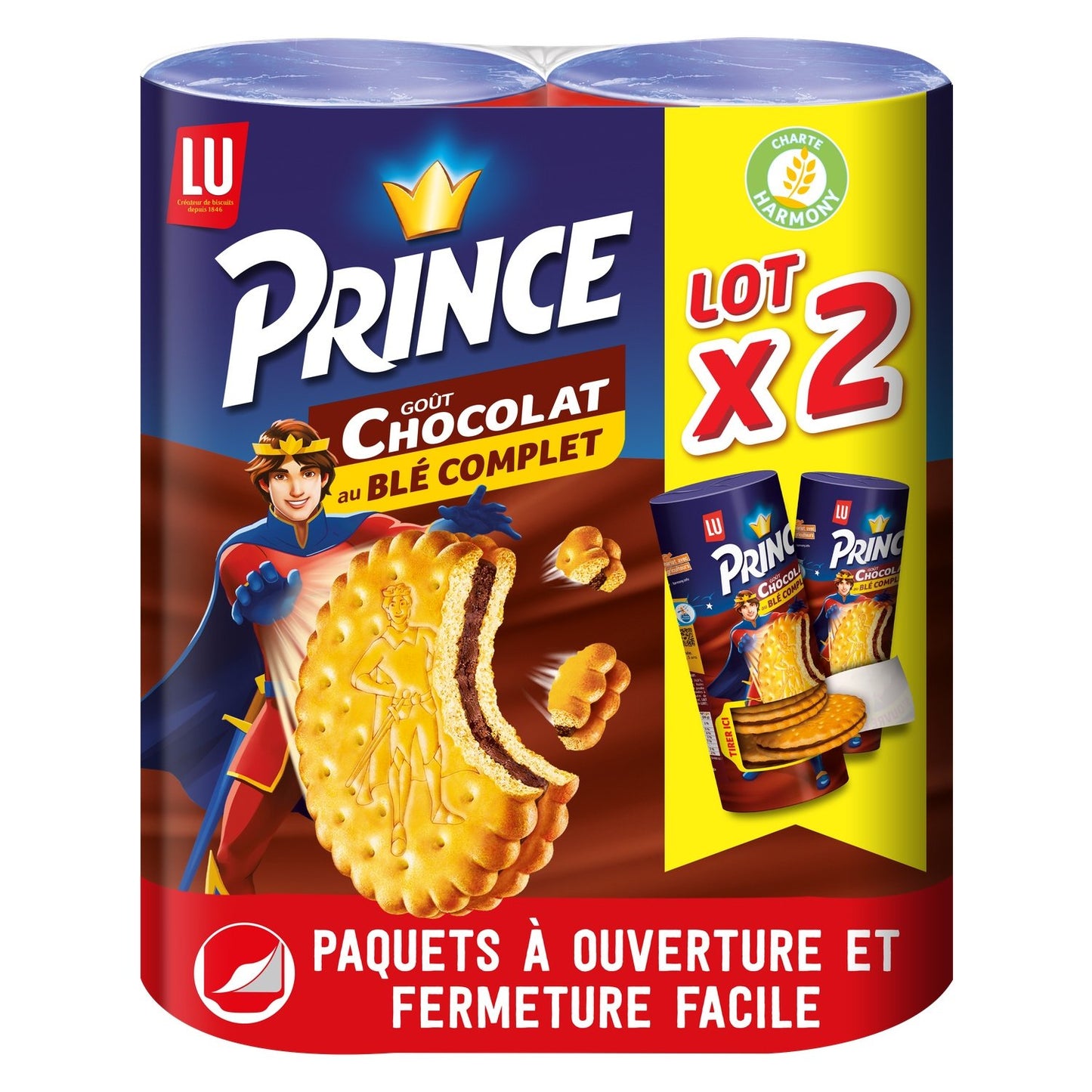 Biscuits Fourrés au Chocolat au Blé Complet Prince LU
