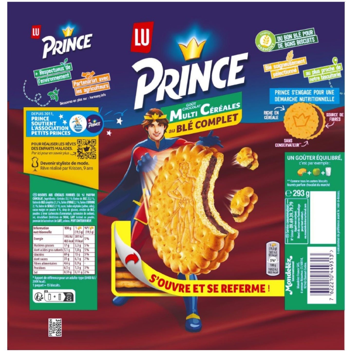 Prince LU Whole Wheat Chocolate Filled Multigrain Biscuits