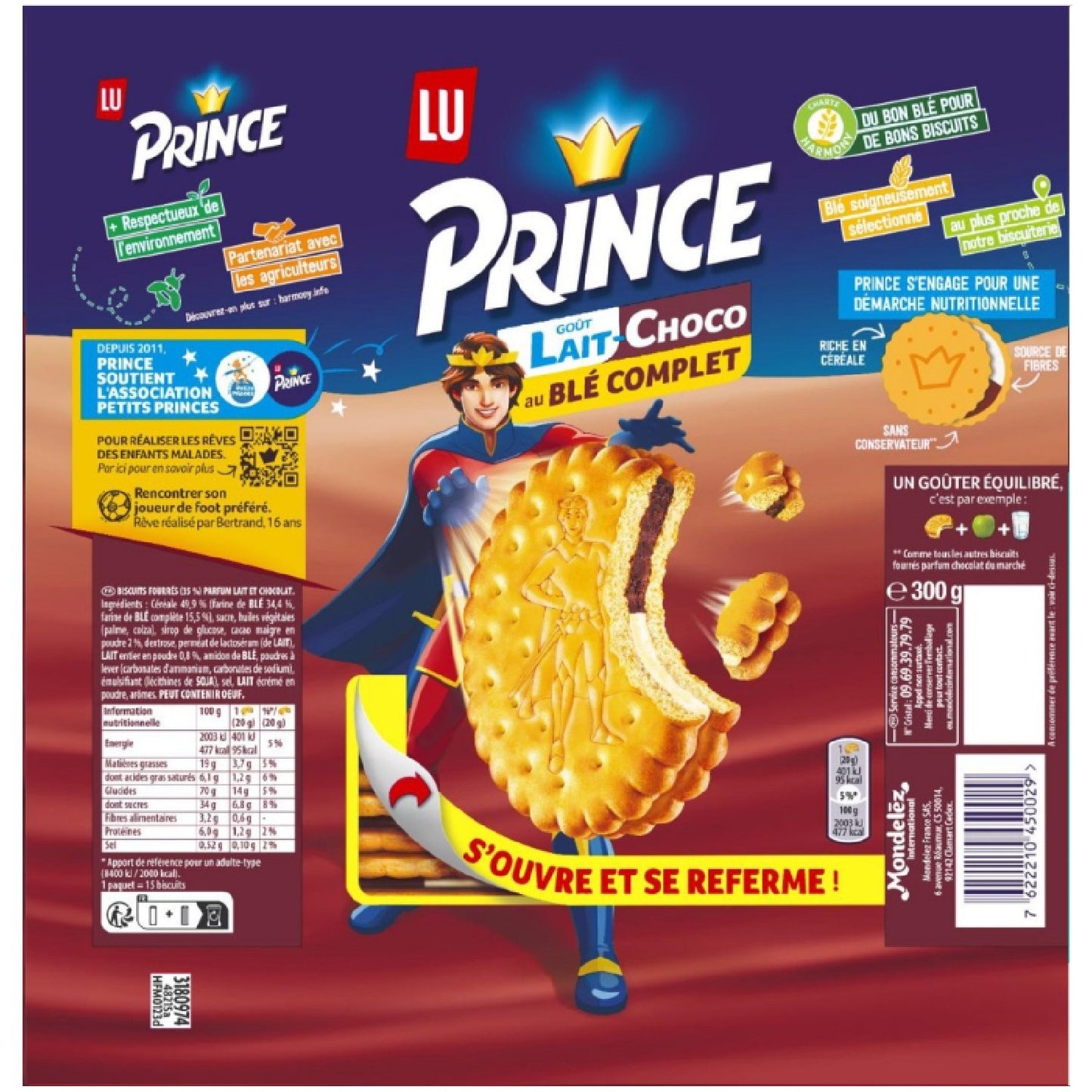 Prince LU Whole Wheat Milk Chocolate Filled Biscuits