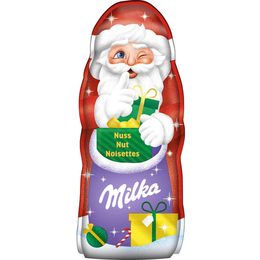 Moulage Père Noël Chocolat Lait et Noisettes MILKA - Gamme de Noël 2025 Le moulage de 95 g