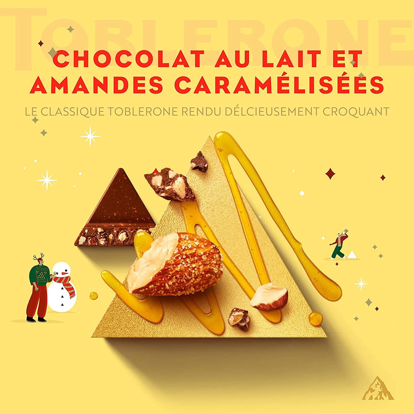 Barre Chocolatée au Chocolat au Lait avec Nougat Miel et Amandes Caramélisées TOBLERONE