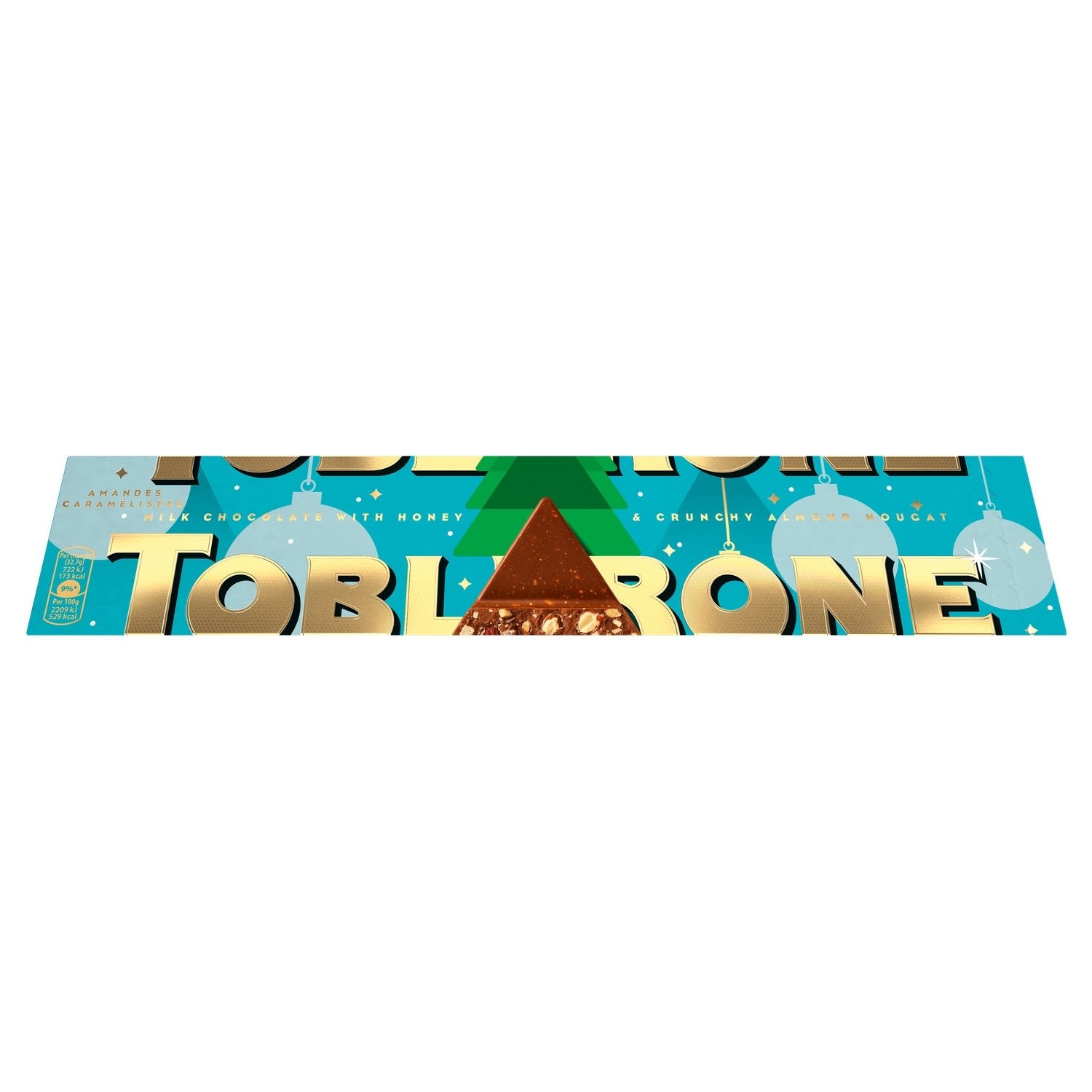 Barre de Chocolat Lait avec Nougat, Miel et Amandes Caramélisées TOBLERONE - Gamme de Noël 2025 La barre de 360 g