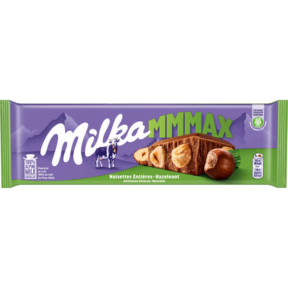 Tablette de Chocolat au Lait et aux Noisettes Entières Mmmax MILKA