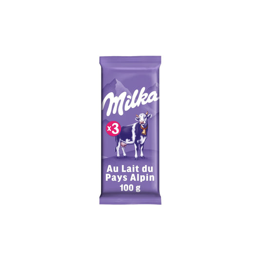Tablette de Chocolat Lait MILKA Les 3 tablettes de 100 g