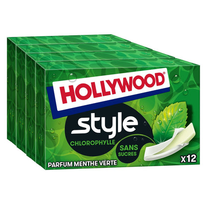 Chewing-Gum à la Chlorophylle Parfum Menthe Verte Sans Sucres HOLLYWOOD