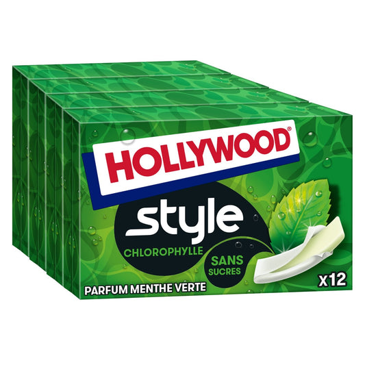 Chewing-Gum à la Chlorophylle Parfum Menthe Verte Sans Sucres HOLLYWOOD