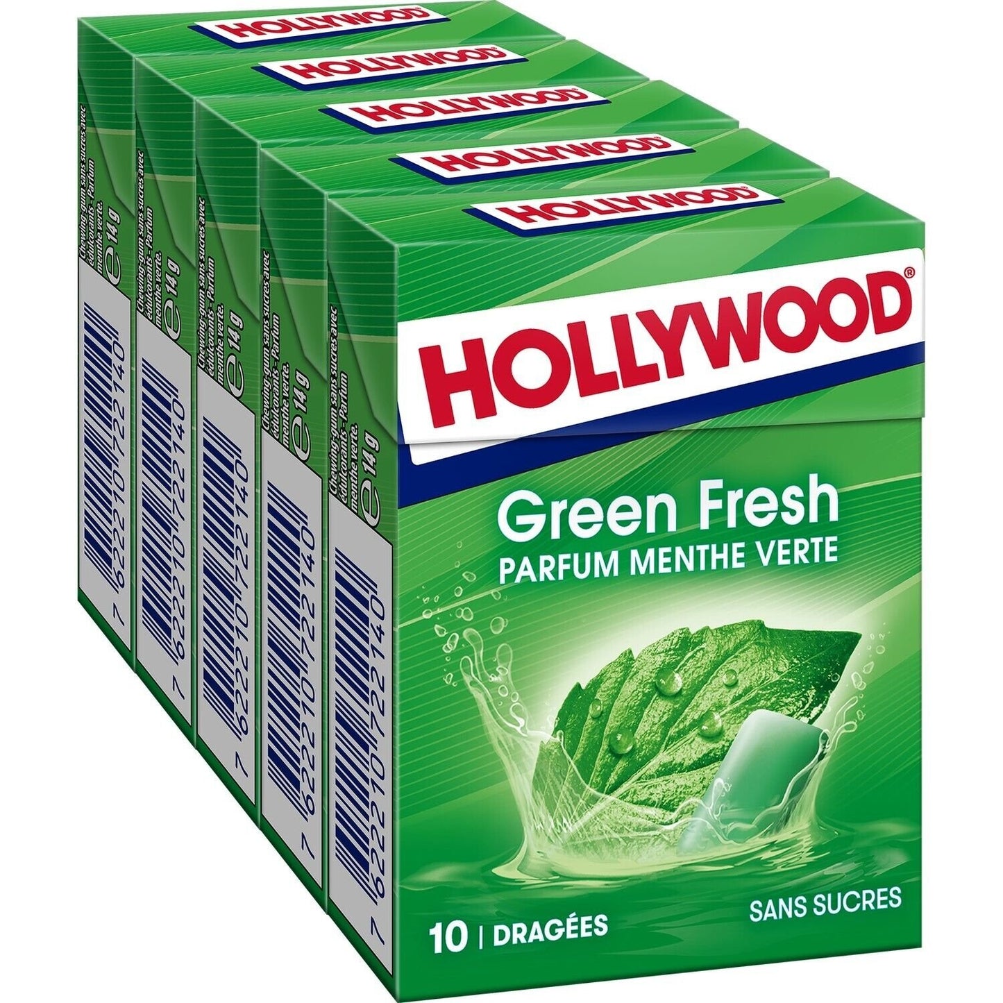 Chewing-Gum à la Menthe Verte Sans Sucres Green Fresh HOLLYWOOD
