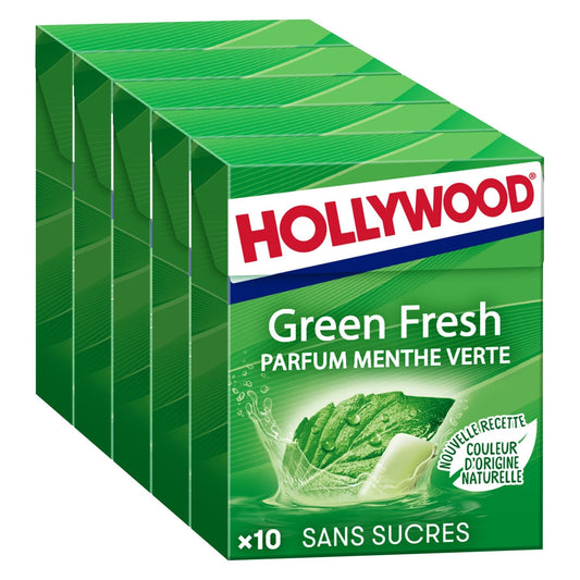 Green Fresh HOLLYWOOD Sugar-Free Spearmint Chewing Gum