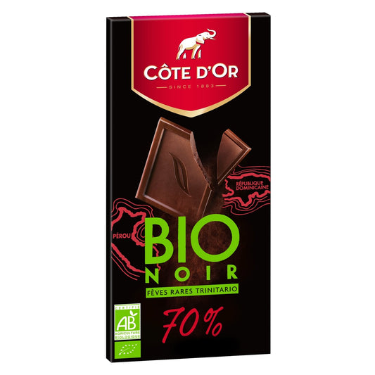 Tablette de Chocolat Noir 70% Bio COTE D'OR La tablette de 90 g