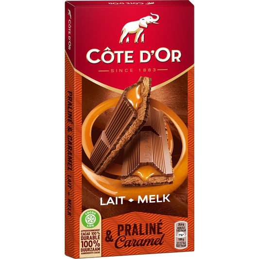 Tablette de Chocolat Lait Praliné Caramel COTE D'OR