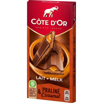 Tablette de Chocolat Lait Praliné Caramel COTE D'OR