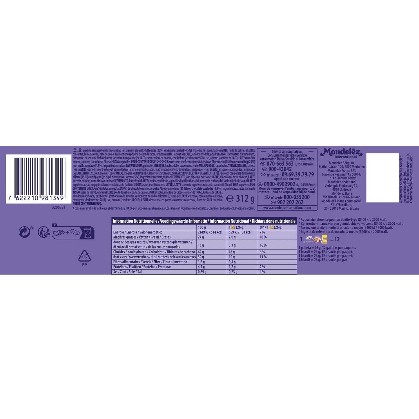 Chocolate Sensations MILKA Chocolate Chip Cookies