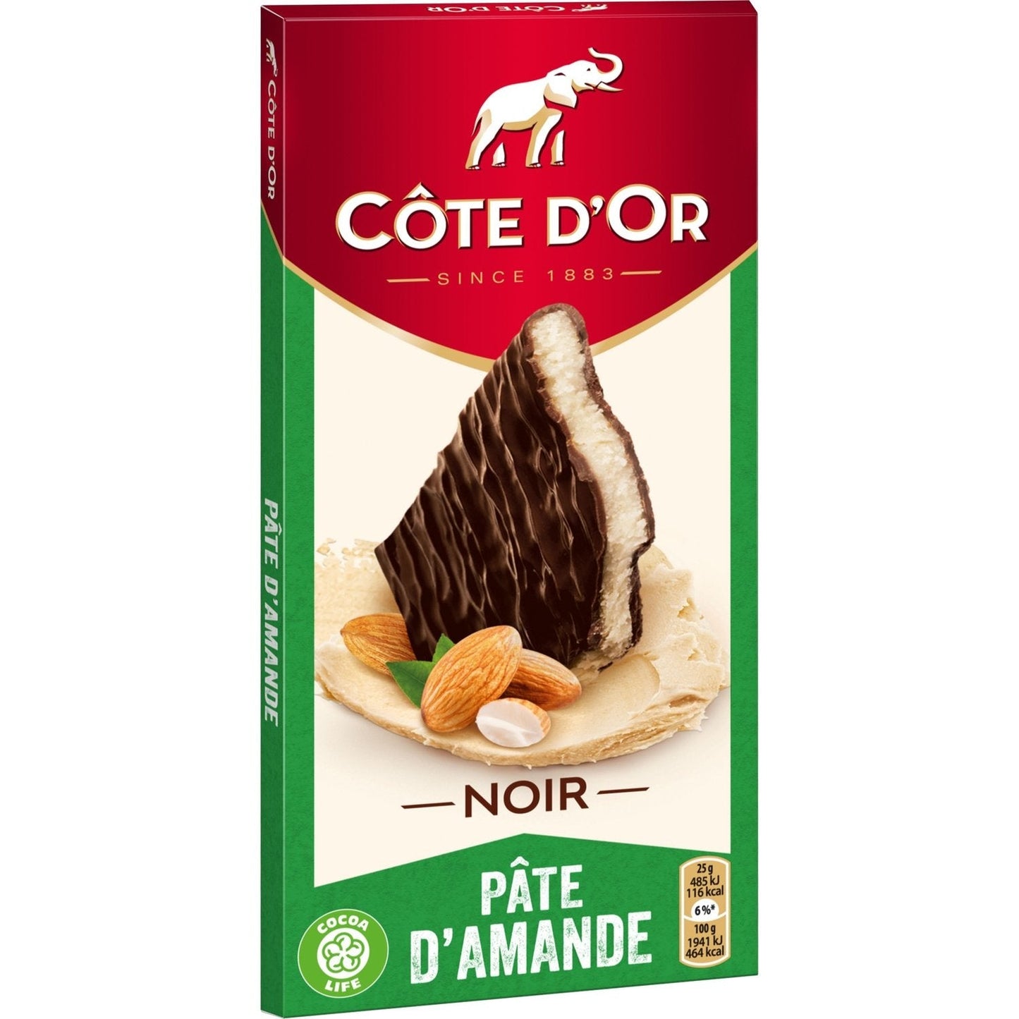 [ANTI-GASPILLAGE] Tablette de Chocolat Noir Pâte d'Amande COTE D'OR - Date de durabilité minimale : 14/06/2025