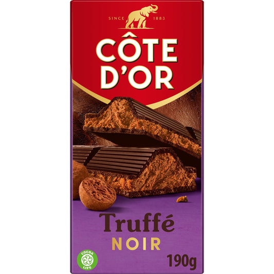 Tablette de Chocolat Noir Truffé COTE D'OR La tablette de 190 g