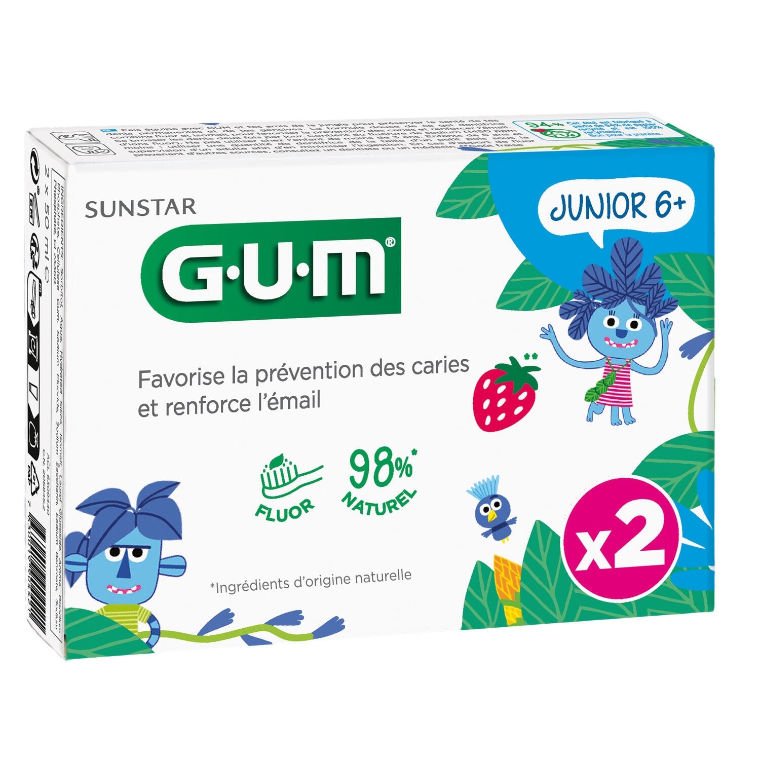 Dentifrice Enfant 6+ Anti-caries Goût Fraise GUM 