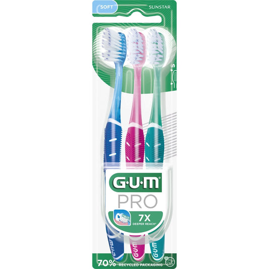 Brosse à Dents Souple Professionnel SUNSTAR le lot de 3 brosses à dents
