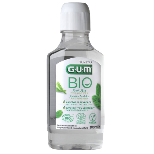 Bain de Bouche Menthe Aloe Vera Fraîche Bio Sans Alcool GUM le flacon de 300mL