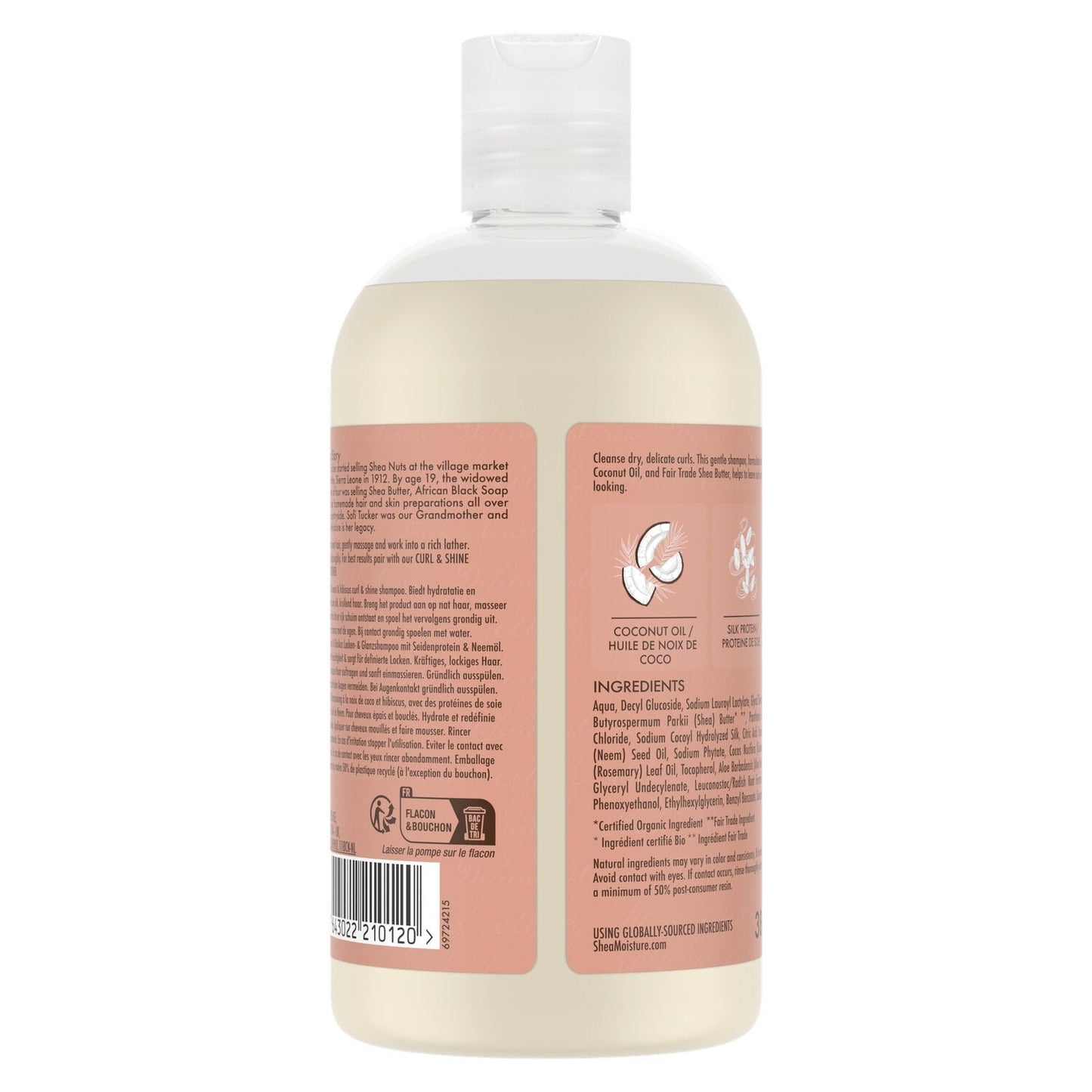 Shampoing Hydratant pour Cheveux épais et bouclés Noix de coco et Hibiscus Curl & Shine SHEA MOISTURE 