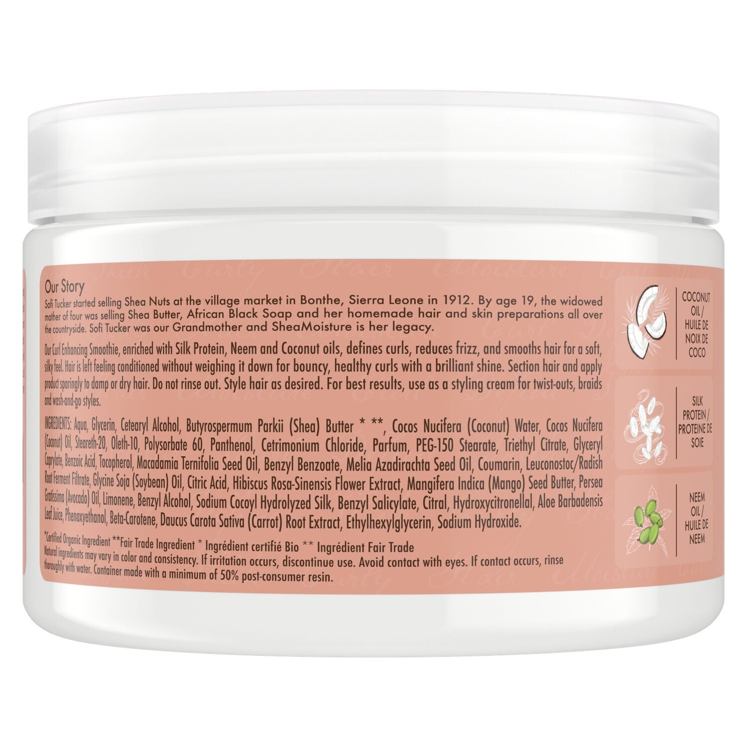 Shampoing Hydratant pour Cheveux épais et bouclés Noix de coco et Hibiscus SHEA MOISTURE 