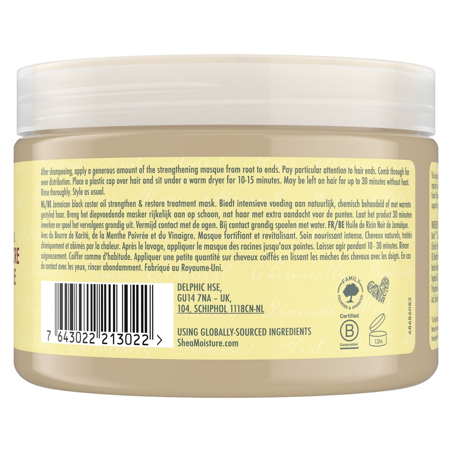 Masque Huile de Ricin Noir de Jamaïque Cheveux Bouclés SHEA MOISTURE 