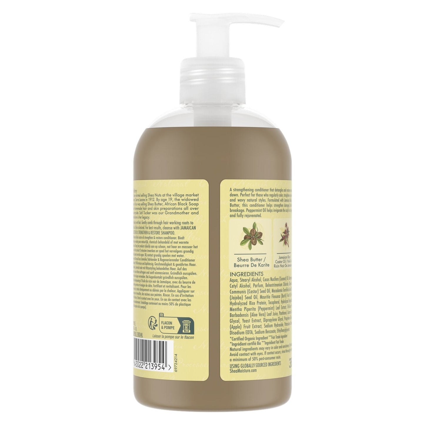 Après-Shampoing Fortifiant pour Cheveux traités Huile de ricin et Beurre de karité SHEA MOISTURE 
