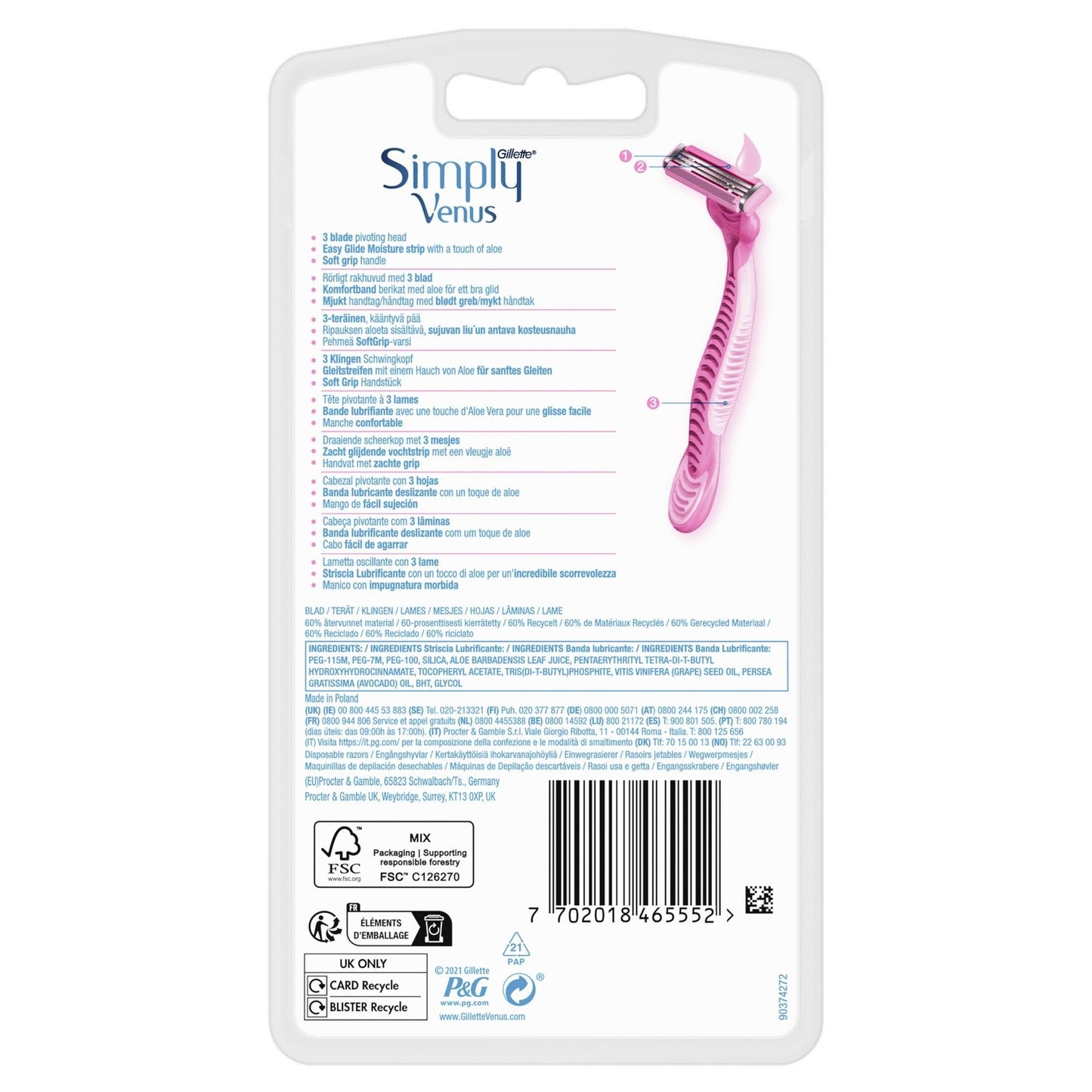 Simply VENUS Women's Disposable Razor