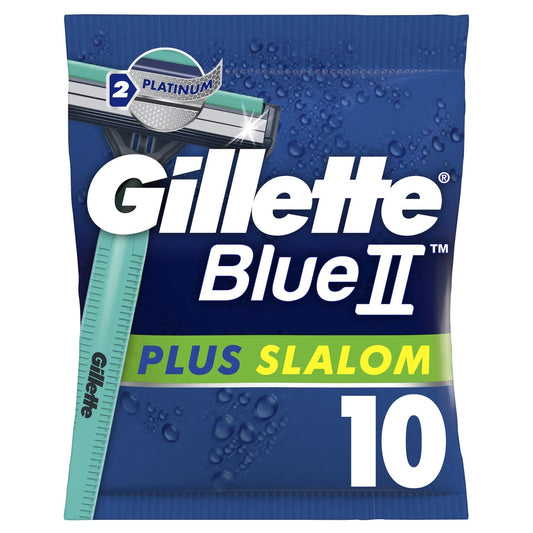 Rasoir Jetables Blue Ii Plus Slalom pour Homme GILLETTE le paquet de 10 rasoirs