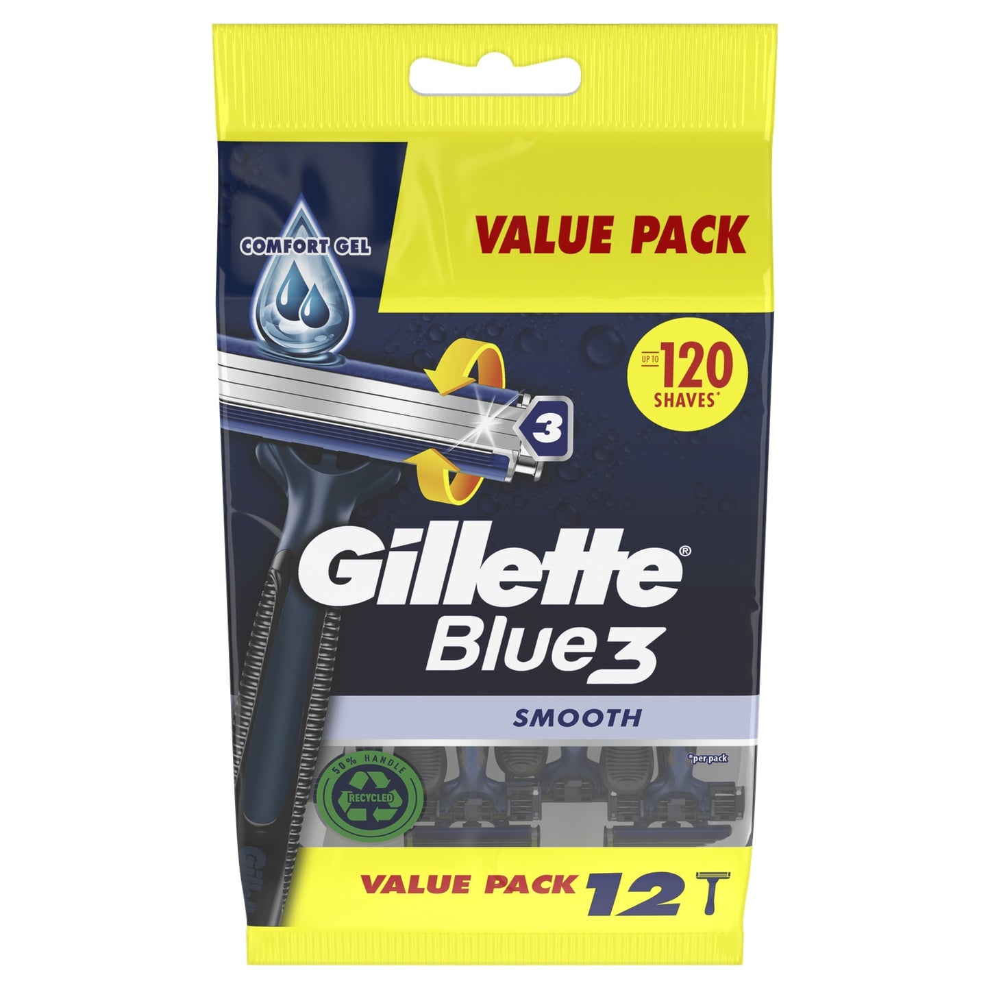 Rasoirs Jetables Blue 3 Smooth pour Homme GILLETTE