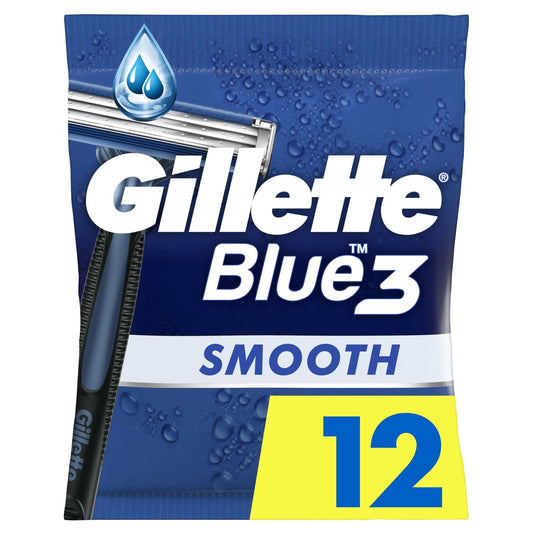 Rasoirs Jetables Blue 3 Smooth pour Homme GILLETTE le paquet de 12 rasoirs
