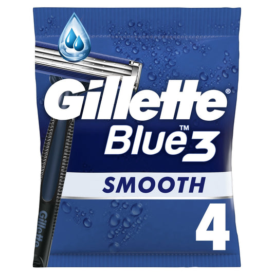 Rasoirs Jetables Blue 3 Smooth GILLETTE le paquet de 4 rasoirs