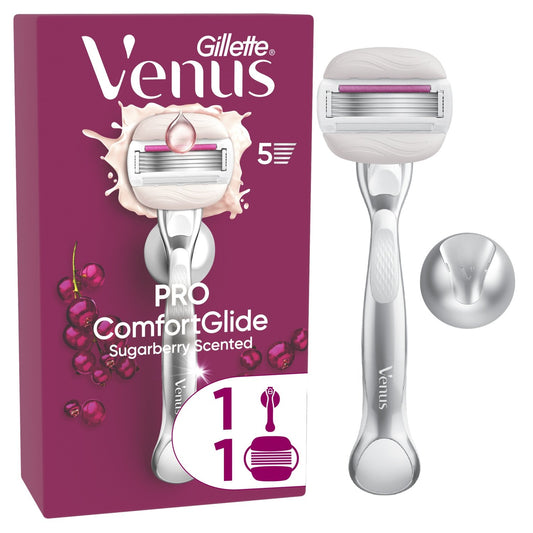 Rasoir pour Femme Pro Comfort Glide Sugarberry GILLETTE le paquet avec 1 manche et 1 recharge de Lames