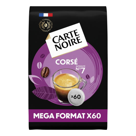 Café Dosettes Corsé Intensité 7 Compatible Senseo CARTE NOIRE le paquet de 60 dosettes
