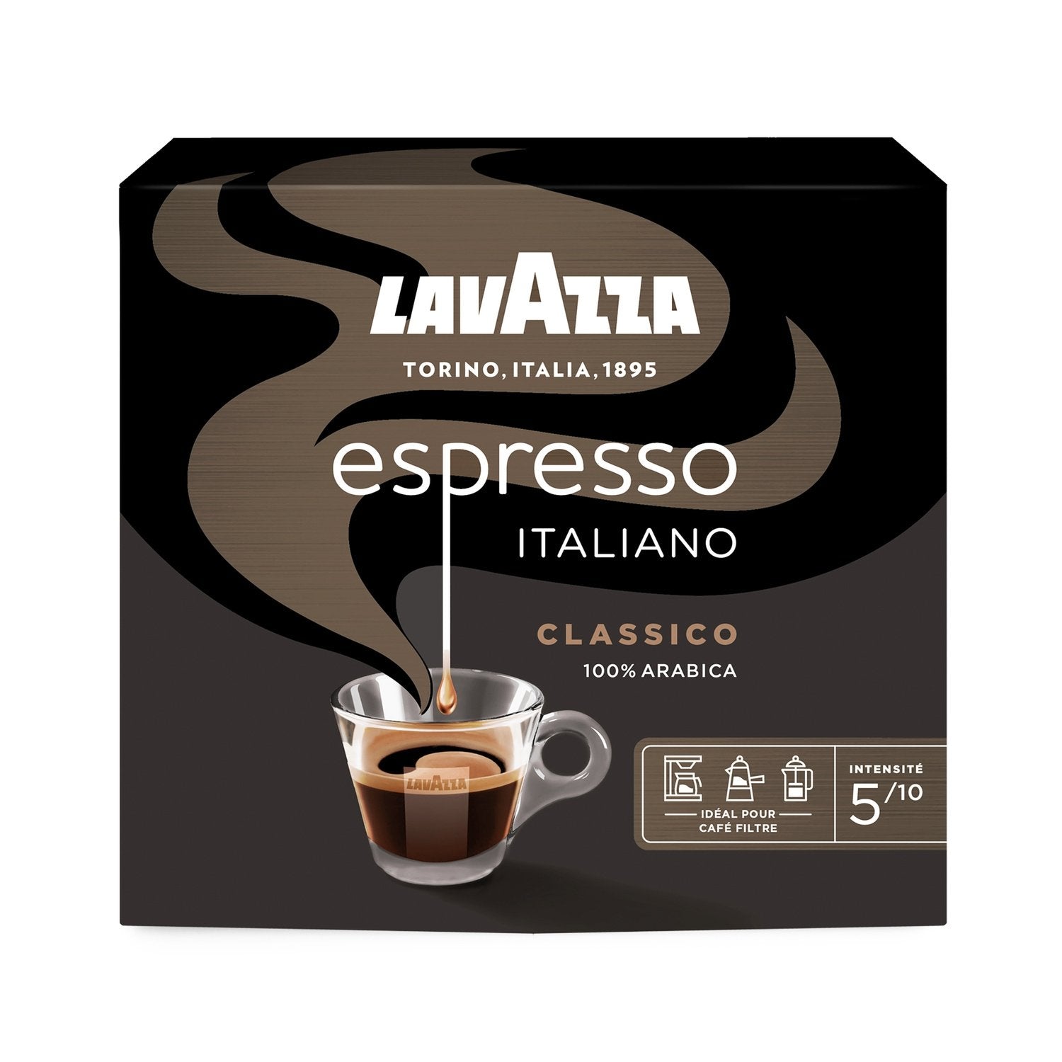 Café Moulu Espresso Intenso Intensité 5 100% Arabica LAVAZZA les 2 paquets de 250g
