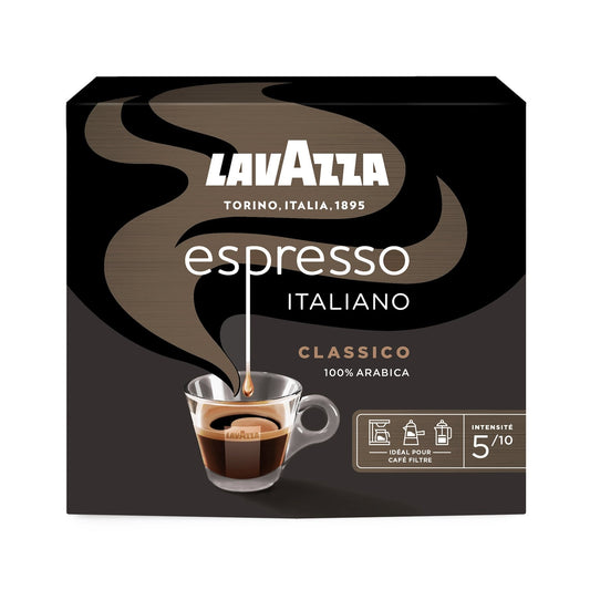 Café Moulu Espresso Intenso Intensité 5 100% Arabica LAVAZZA les 2 paquets de 250g