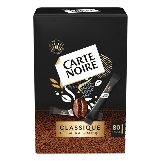 Café Soluble Classique CARTE NOIRE la boîte de 144g - 80 sticks