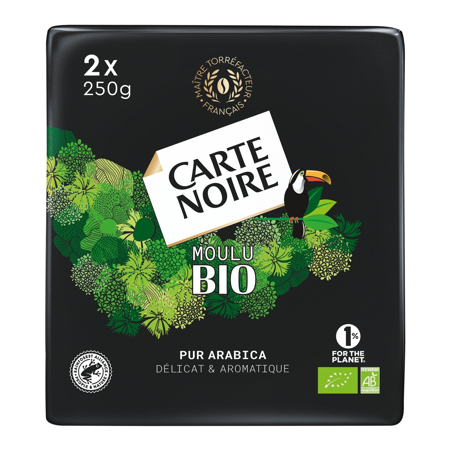 Café Moulu 100% Arabica Intensité 5 Bio CARTE NOIRE 