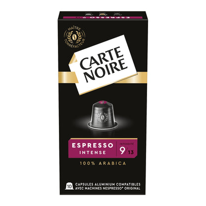 Café Capsules Espresso Intense n°9 Compatible Nespresso CARTE NOIRE 